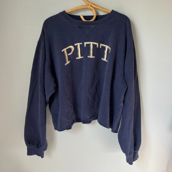 Vintage Pitt Navy Blue Crewneck Pittsburgh Panthers Women's XL - Picture 1 of 4